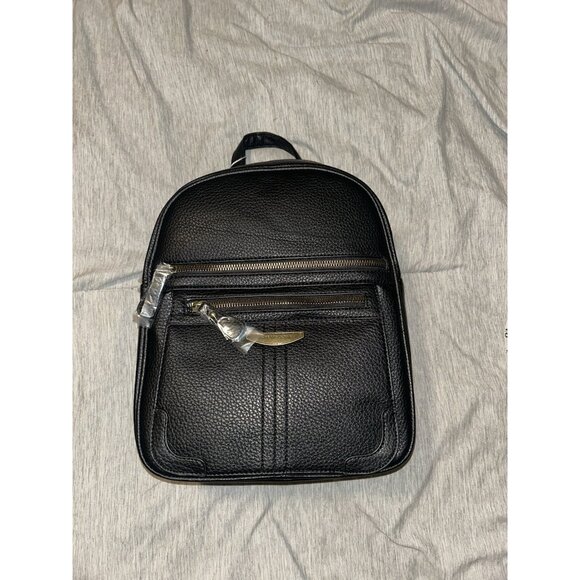 White Mountain Black Pebbled Faux Leather Casual Backpack Shoulder Bag main image 5